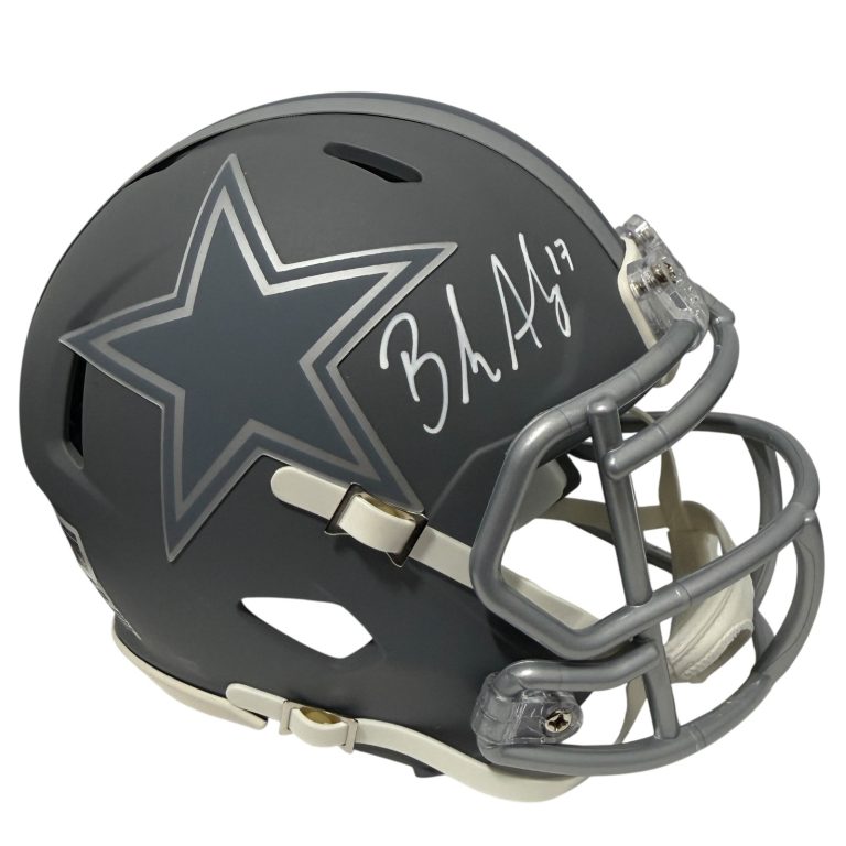 Brandon Aubrey Signed Dallas Cowboys Slate Mini Helmet Beckett Witness BAS COA