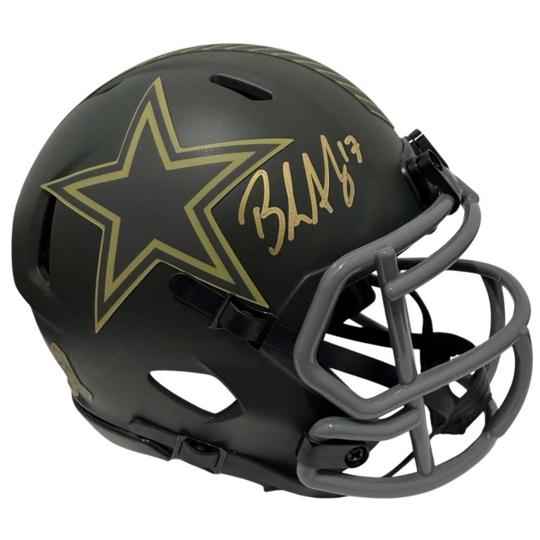 Brandon Aubrey Signed Cowboys Salute to Service 2025 Mini Helmet Beckett BAS COA