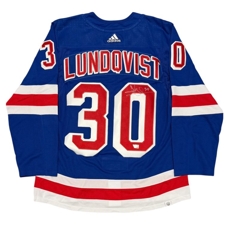 Henrik Lundqvist Signed New York Rangers Blue Adidas Jersey FANATICS COA