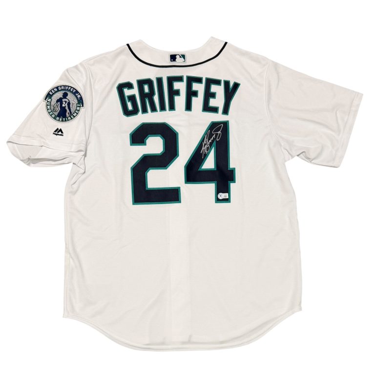 Ken Griffey Jr Signed Seattle Mariners Majestic Jersey Beckett Witness BAS COA