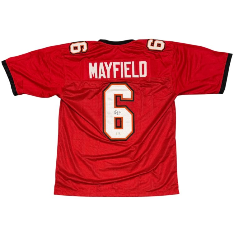 Baker Mayfield Signed Tampa Bay Buccaneers Custom Jersey Beckett Witness BAS COA