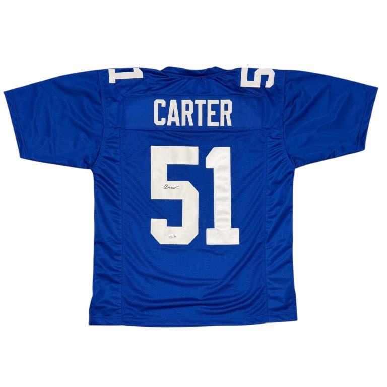 Abdul Carter Signed New York Giants Custom Jersey Beckett Witness BAS COA