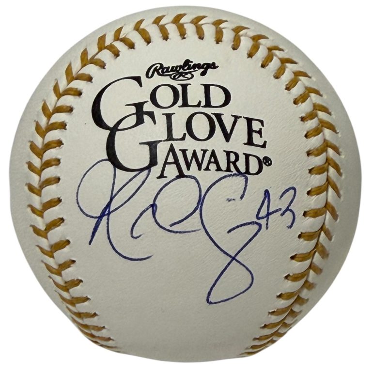 R.A. Dickey Signed Autographed Rawlings Gold Glove Logo Baseball JSA Witness COA