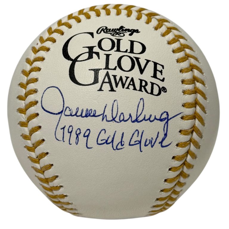 Ron Darling Signed Gold Glove Baseball w/ 1989 Gold Glove JSA Witness COA