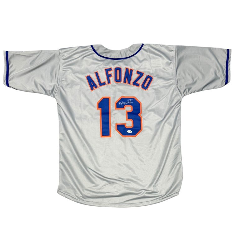Edgardo Alfonzo Signed New York Mets Custom Grey Jersey JSA Witness COA