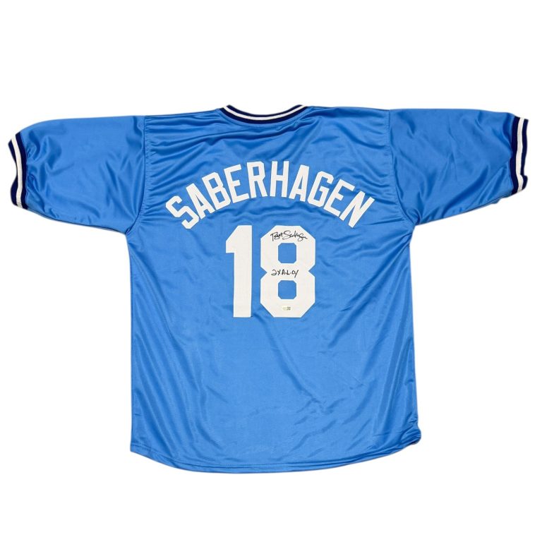 Bret Saberhagen Signed Royals Custom Jersey w/ 2x AL CY JSA Witness COA