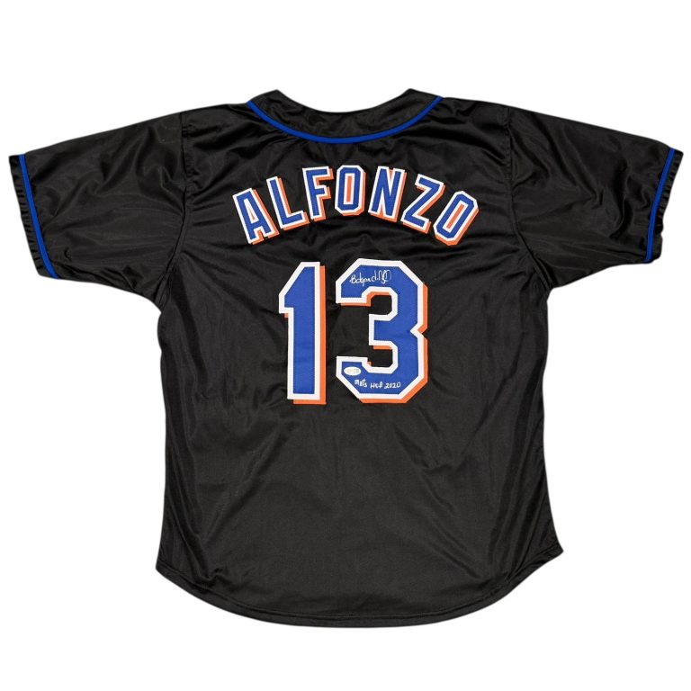 Edgardo Alfonzo Signed New York Mets Custom Jersey w/ Mets HOF 2020 JSA Wit COA