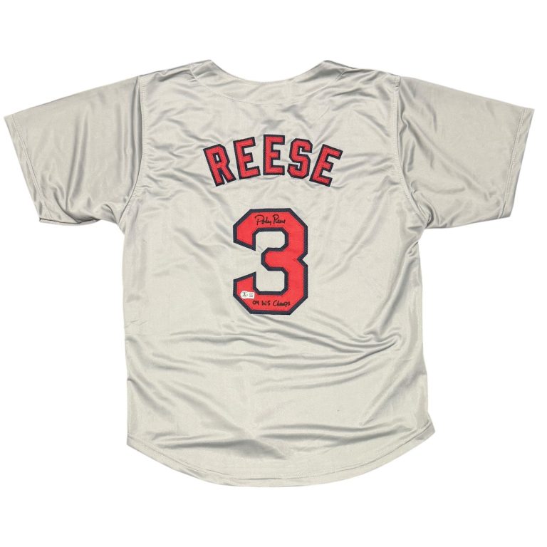 Pokey Reese Signed Red Sox Custom Jersey w/ 04 WS Champs Beckett Witness BAS COA