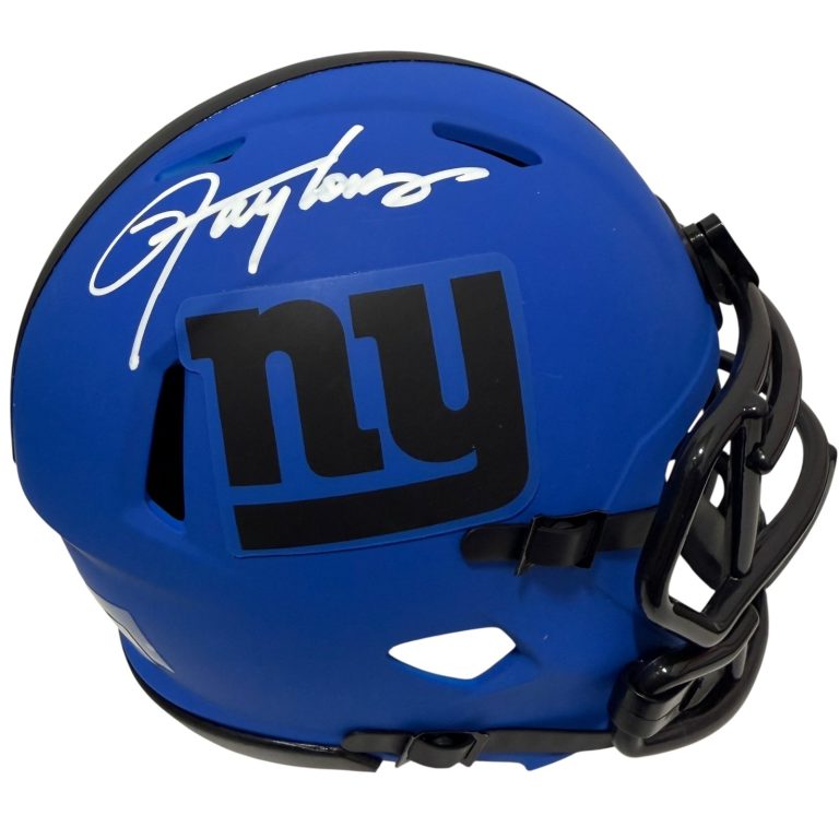 Lawrence Taylor Signed New York Giants Rave Mini Helmet Beckett Witness BAS COA