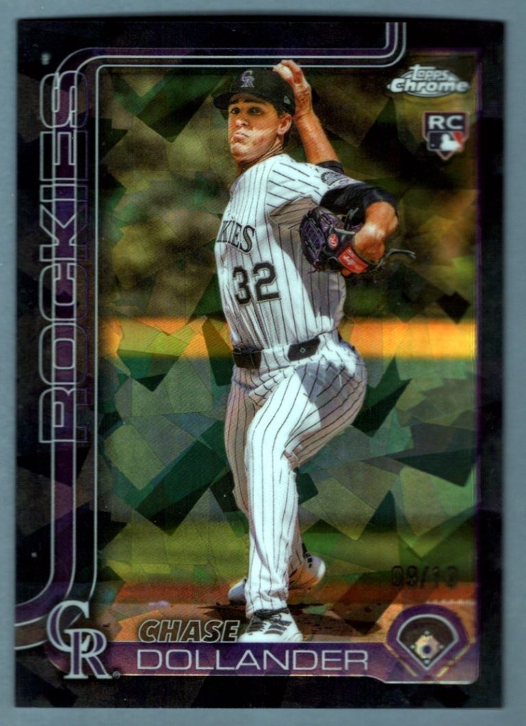 Chase Dollander 2025 Topps Chrome Update Series Black Sapphire Refractor RC /10