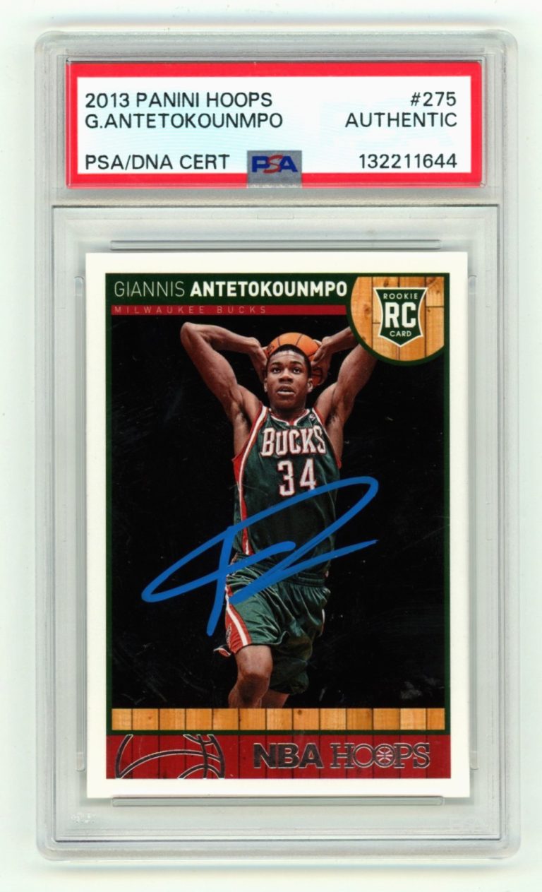 Giannis Antetokounmpo 2013-14 Panini NBA Hoops #275 Signed Rookie RC PSA Auto