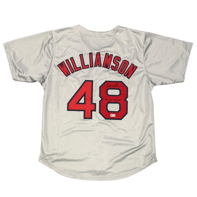 Scott Williamson Signed Red Sox Custom Jersey w/ 04 WS Champs Beckett W BAS COA