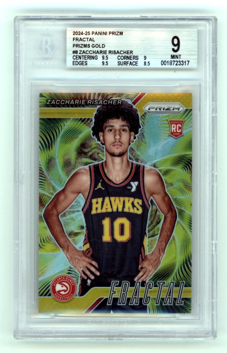 Zaccharie Risacher 2024-25 Panini Prizm Gold Fractal Insert Rookie RC #/10 BGS 9