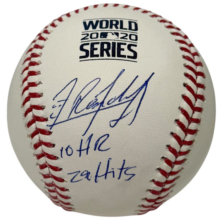 Randy Arozarena Signed 2020 World Series Baseball w/ 10 HR 29 Hits Insc. JSA COA