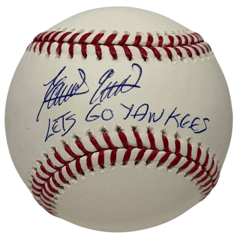 Domingo German Signed Autographed ROMLB Baseball w/ Lets Go Yankees JSA COA