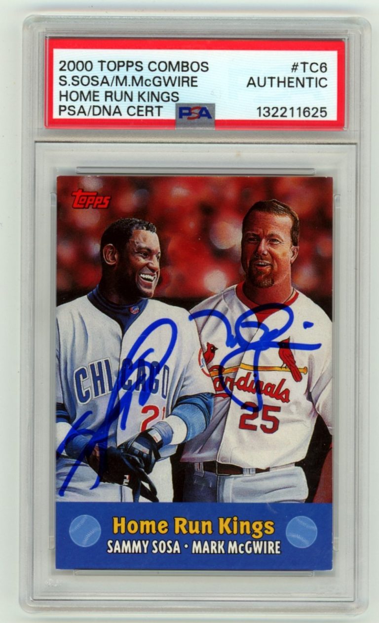 Sammy Sosa Mark McGwire 2000 Topps Combos TC6 Homerun Kings Dual Signed PSA Auto