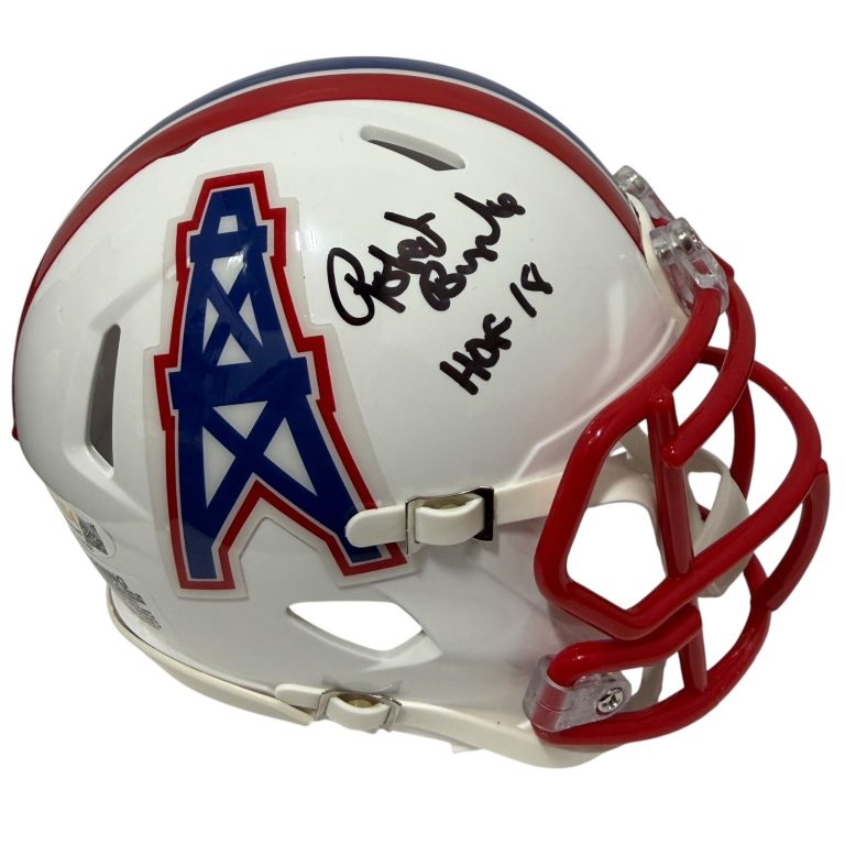 Robert Brazile Signed Houston Oilers TB Mini Helmet w/ HOF 18 JSA Witness COA