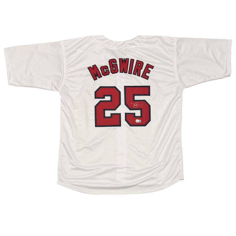 Mark McGwire Signed St. Louis Cardinals Custom Jersey Beckett Witness BAS COA