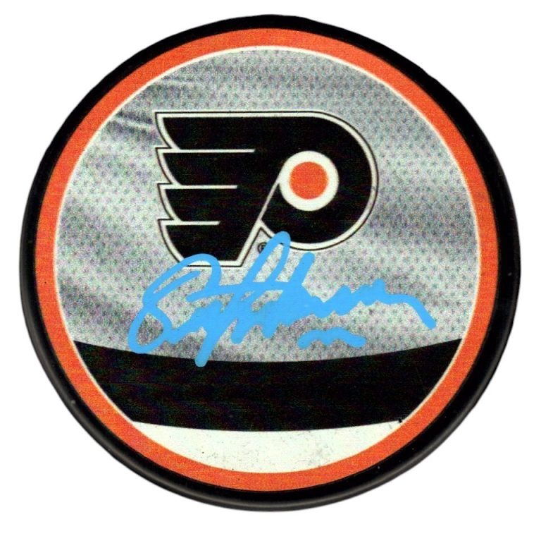 Eric Lindros Signed Autographed Flyers Reverse Retro Puck JSA Witness COA