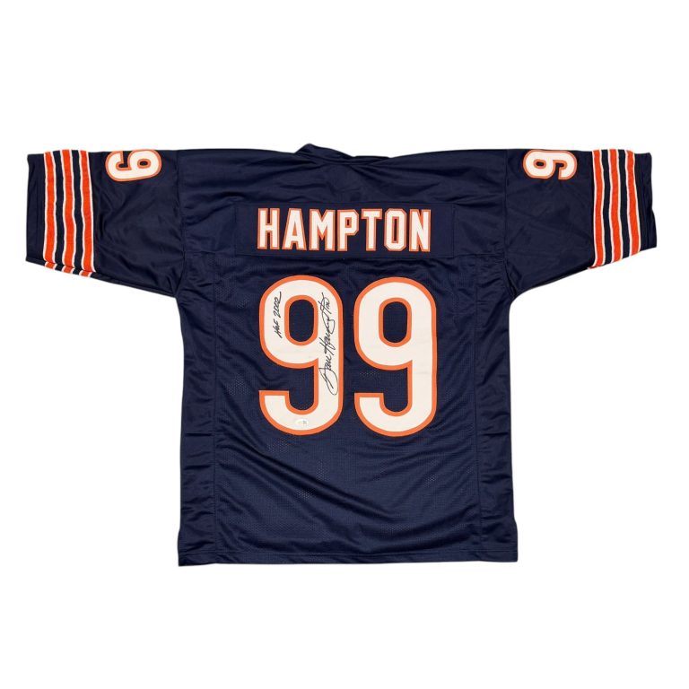 Dan Hampton Signed Chicago Bears Custom Jersey w/ HOF 2002 JSA Witness COA