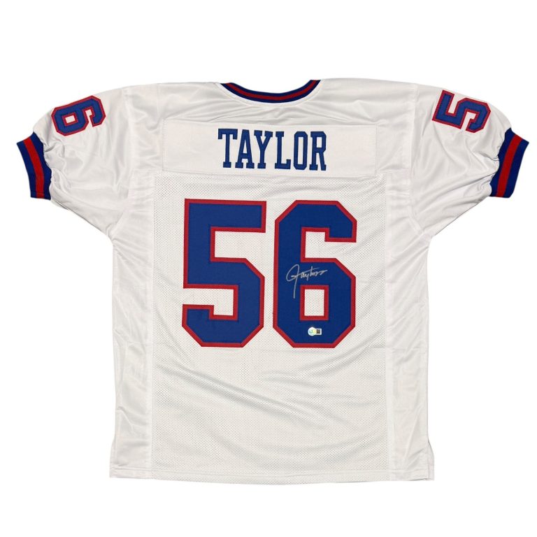 Lawrence Taylor Signed New York Giants Custom Jersey Beckett Witness BAS COA