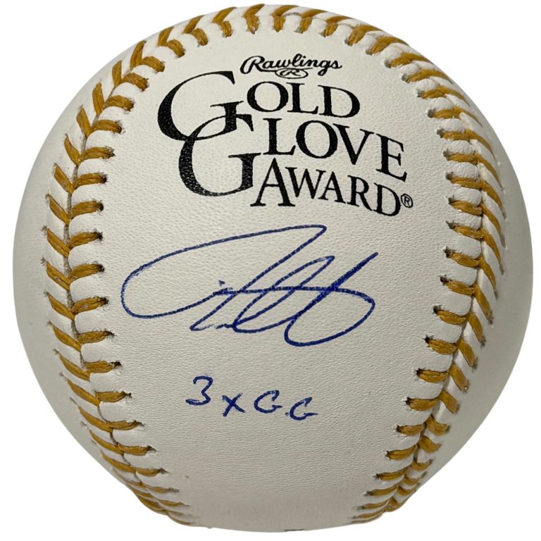 Derrek Lee Signed Autographed Gold Glove Baseball w/ 3x GG JSA Witness COA