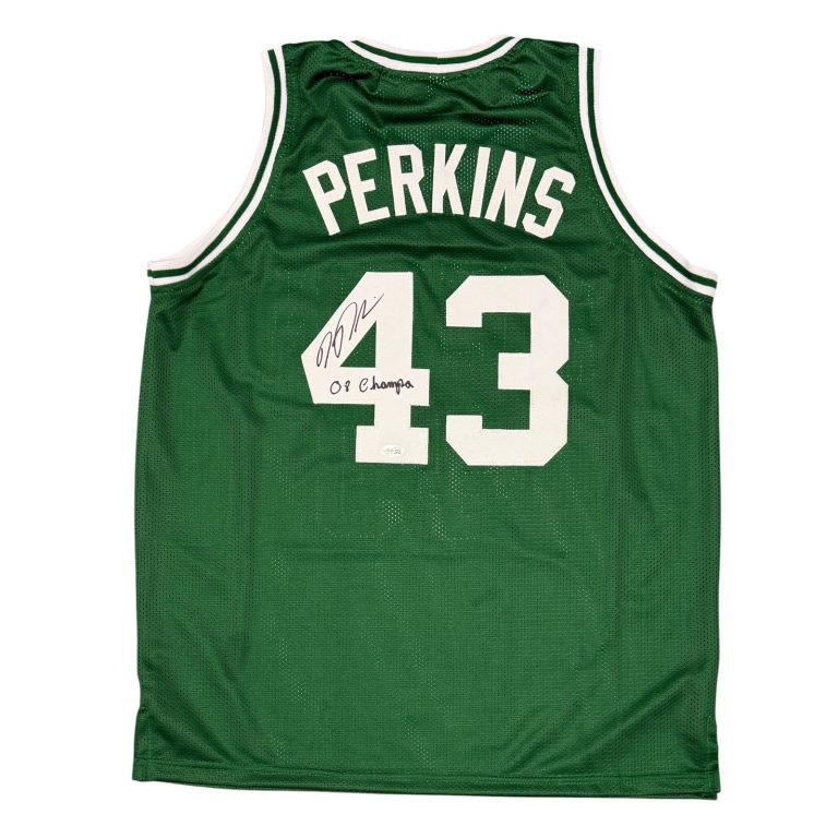 Kendrick Perkins Signed Celtics Custom Jersey w/ 08 Champ JSA Witness COA