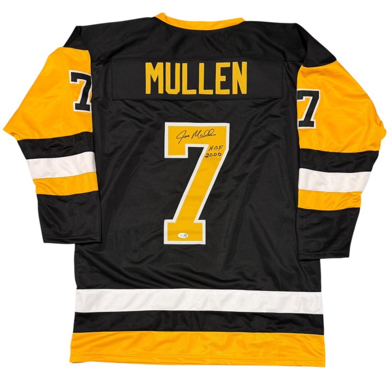 Joe Mullen Signed Pittsburgh Penguins Custom Jersey w/ HOF 2000 JSA Witness COA