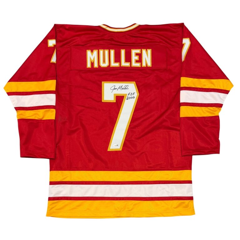 Joe Mullen Signed Calgary Flames Custom Jersey w/ HOF 2000 JSA Witness COA