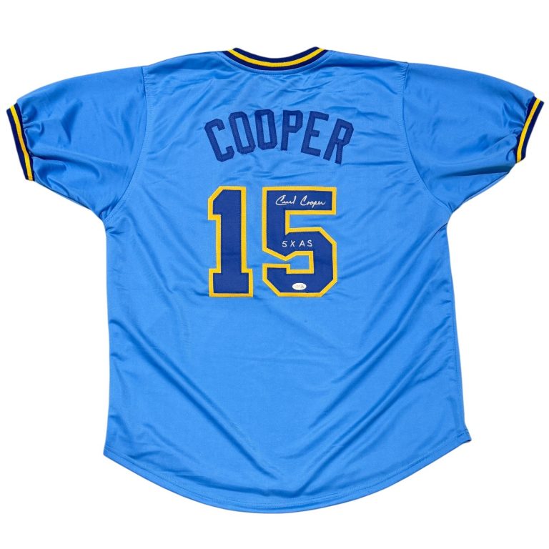 Cecil Cooper Signed Milwaukee Brewers Custom Jersey w/ 5x AS JSA Witness COA