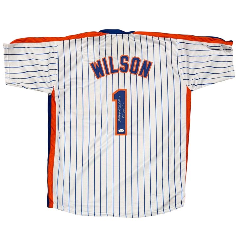 Mookie Wilson Signed New York Mets Custom Jersey w/ 86 WSC JSA Witness COA