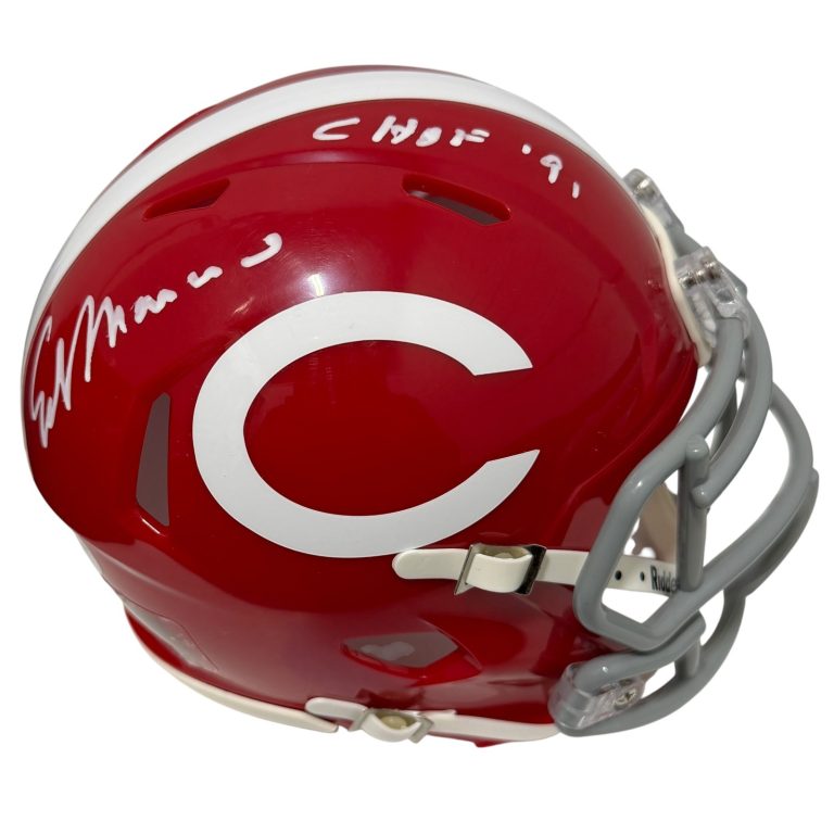 Ed Marinaro Signed Cornell Big Red Custom Mini Helmet w/ CHOF 91 JSA Witness COA