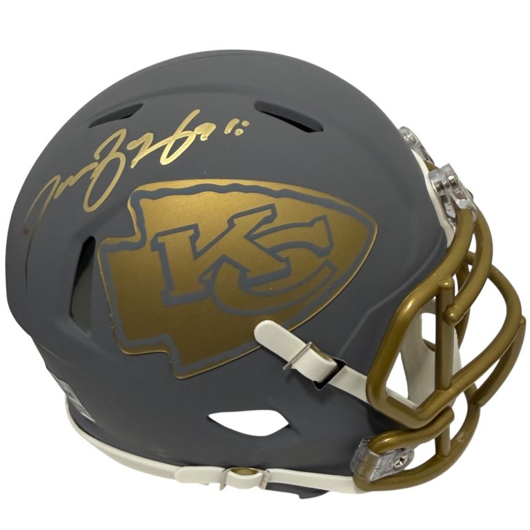 Tamba Hali Signed Kansas City Chiefs Slate Mini Helmet JSA Witness COA