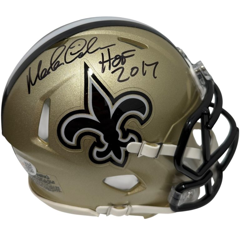 Morten Anderson Signed Saints Speed Mini Helmet w/ HOF 2017 JSA Witness COA