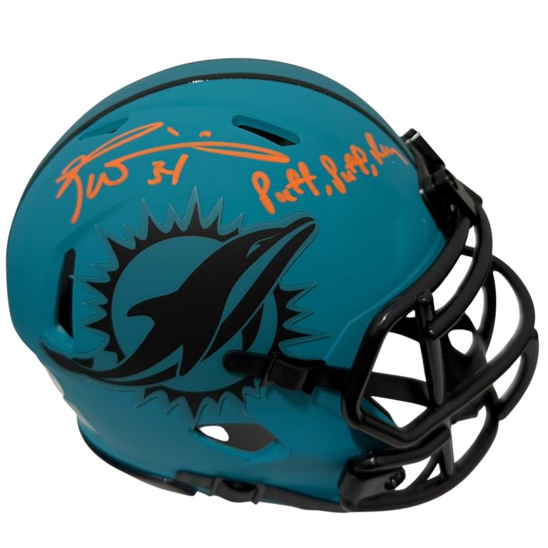 Ricky Williams Signed Dolphins Rave Mini Helmet w/ Puff Puff Run JSA Witness COA