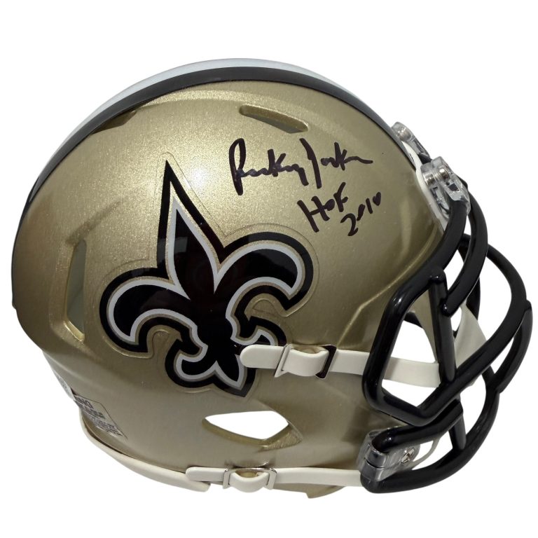 Rickey Jackson Signed Saints Speed Mini Helmet w/ HOF 2010 JSA Witness COA