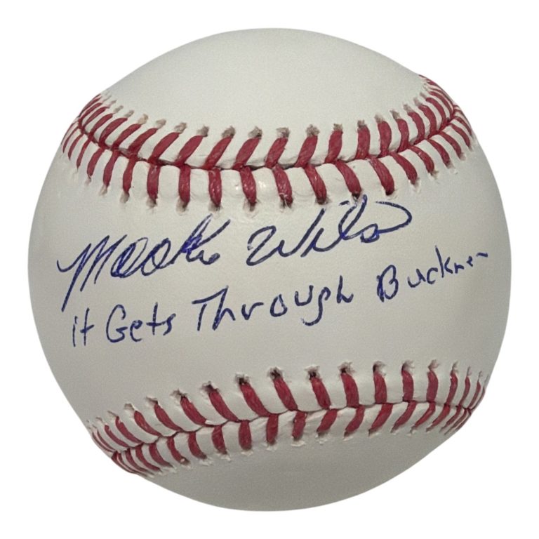 Mookie Wilson Signed ROMLB Baseball w/ It Gets Through Buckner JSA Witness COA