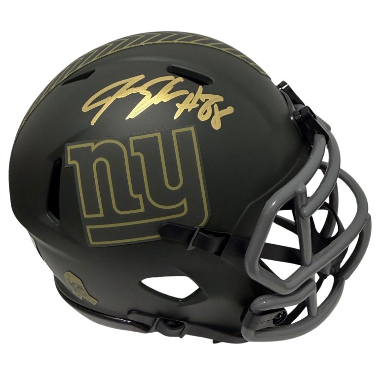Jeremy Shockey Signed New York Giants Salute 25 Mini Helmet Beckett Wit BAS COA