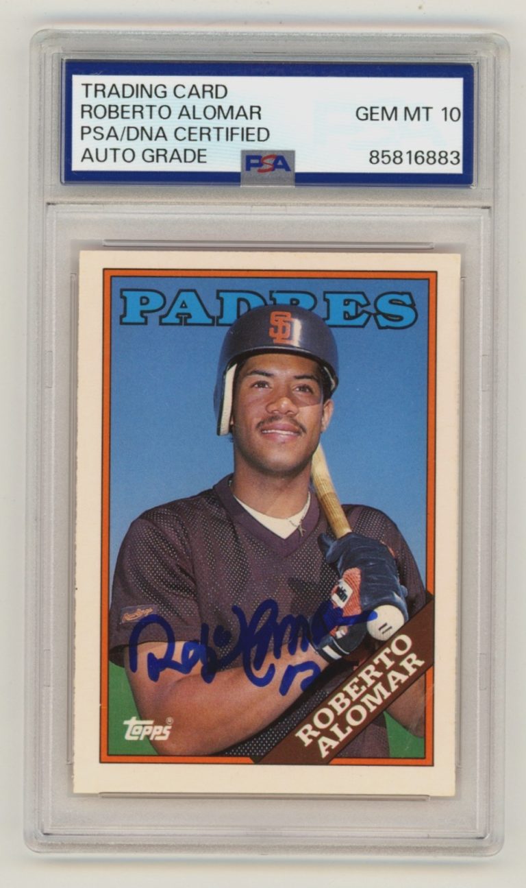 Roberto Alomar 1988 Topps Traded #4T Signed Rookie RC PSA 10 Auto Padres HOF