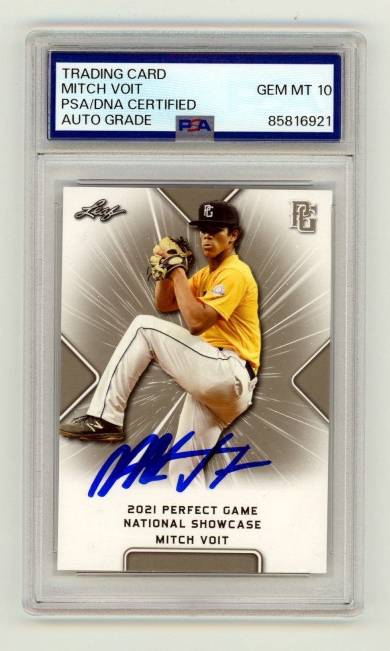 Mitch Voit 2021 Leaf Perfect Game 252 Signed Rookie RC PSA 10 Auto New York Mets