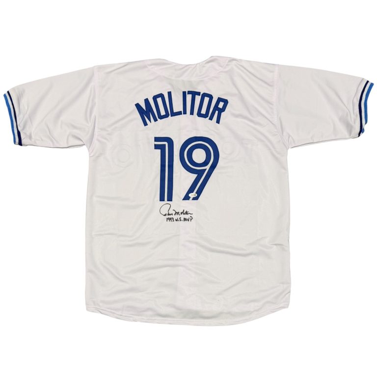 Paul Molitor Signed Toronto Blue Jays Custom Jersey w/ 1993 WS MVP JSA Wit COA