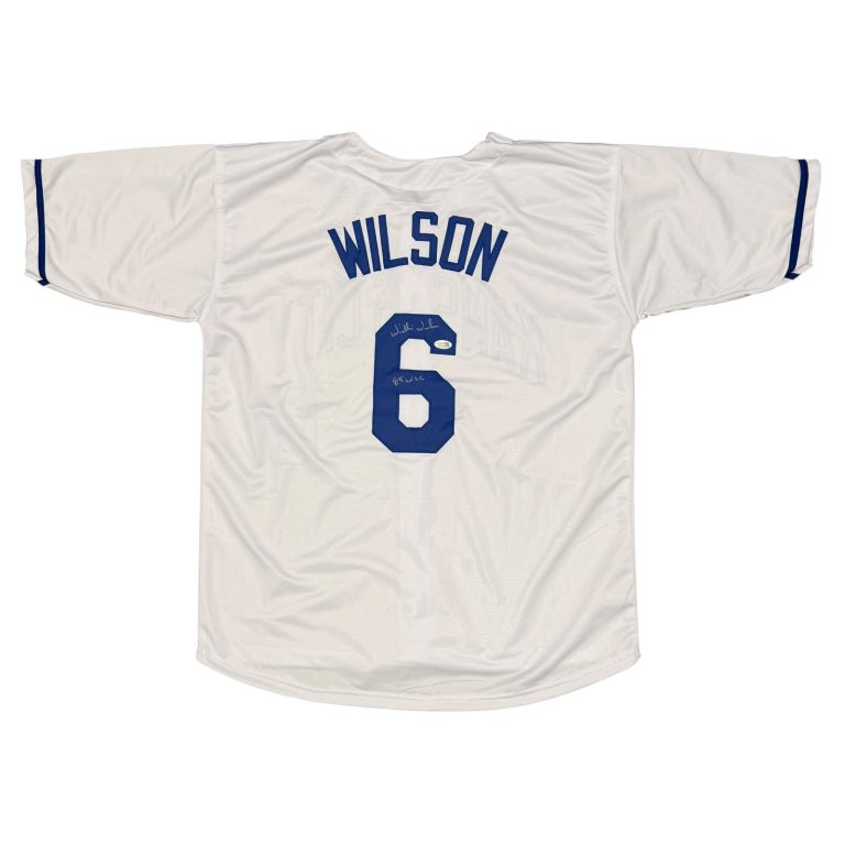 Willie Wilson Signed Kansas City Royals Custom Jersey w/ 85 WSC JSA Witness COA