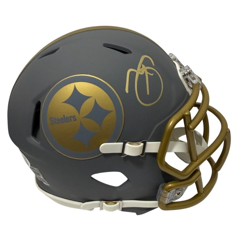 Minkah Fitzpatrick Signed Pittsburgh Steelers Slate Mini Helmet JSA Witness COA