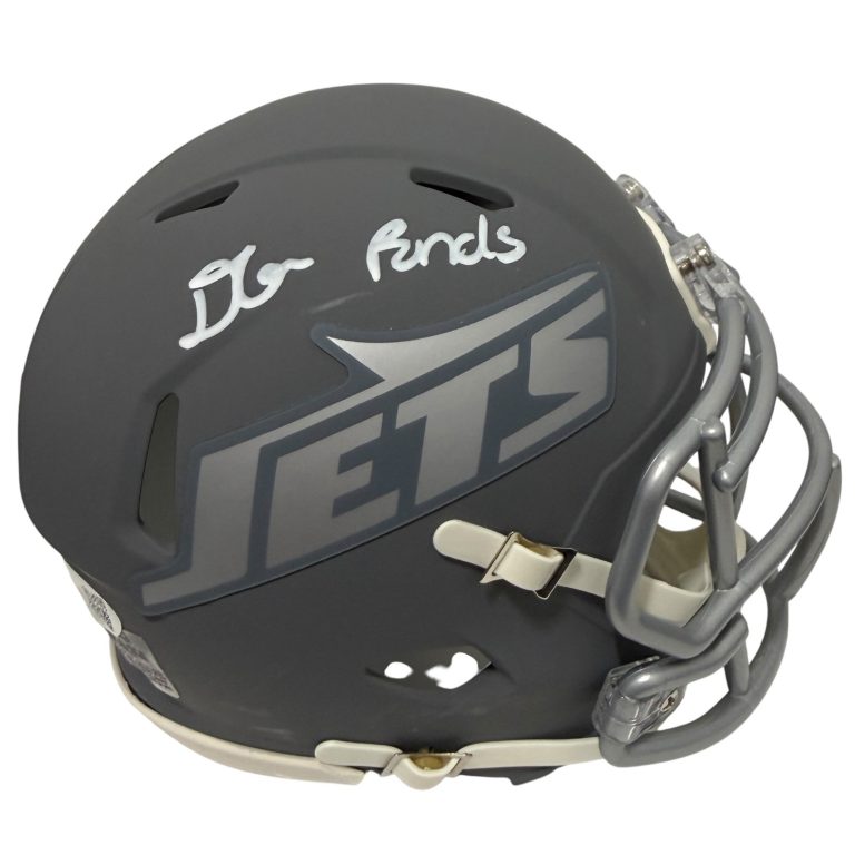 D'Angelo Ponds Signed New York Jets Slate Mini Helmet JSA Witness COA