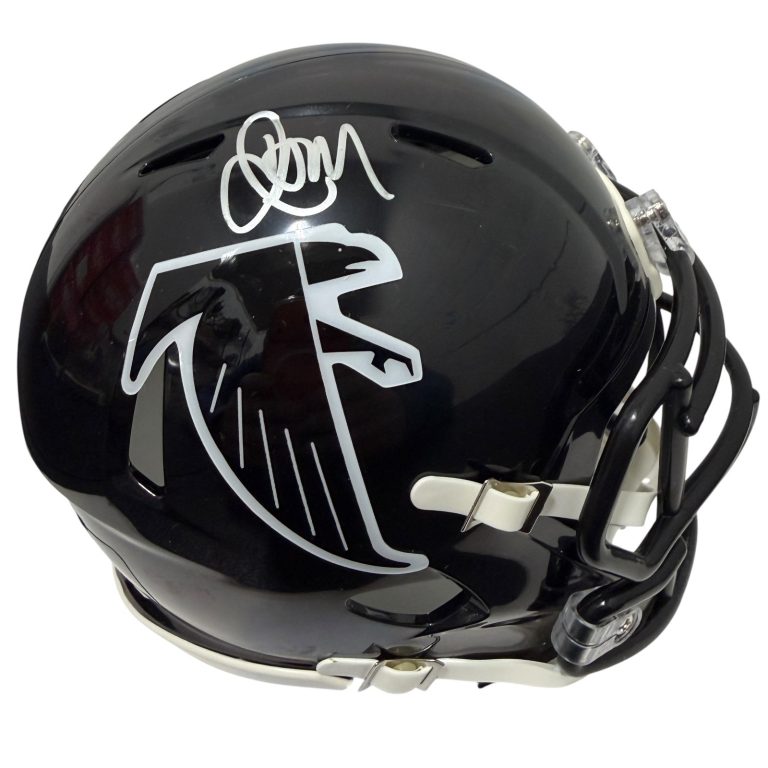 Jamal Anderson Signed Atlanta Falcons TB 90-02 Mini Helmet JSA Witness COA