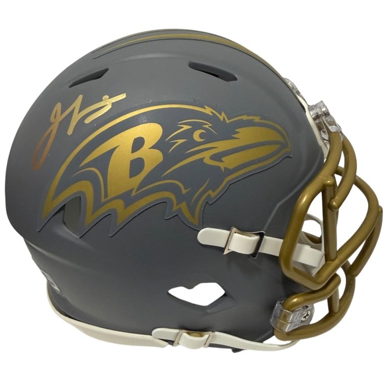 Jamal Lewis Signed Baltimore Ravens Slate Mini Helmet JSA Witness COA