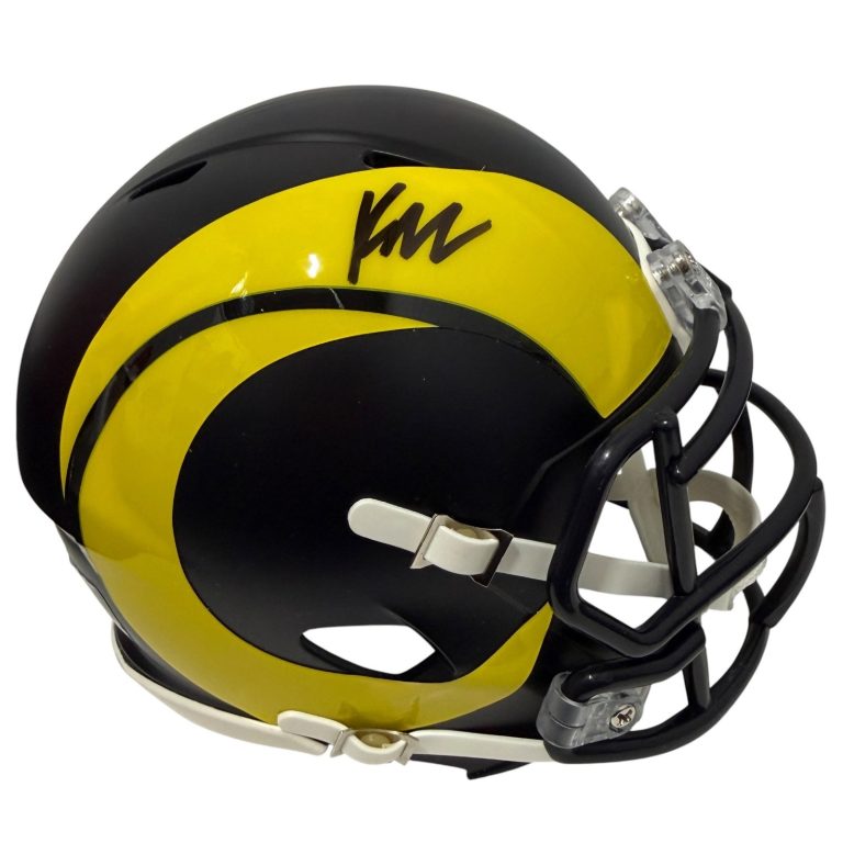 Kyren Williams Signed Los Angles Rams Rivalries Mini Helmet JSA Witness COA
