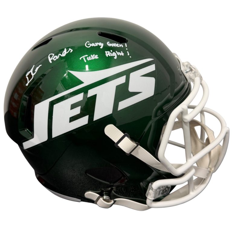 D'Angelo Ponds Signed Jets Speed FS Full Size Helmet w/ 2x Insc JSA Witness COA