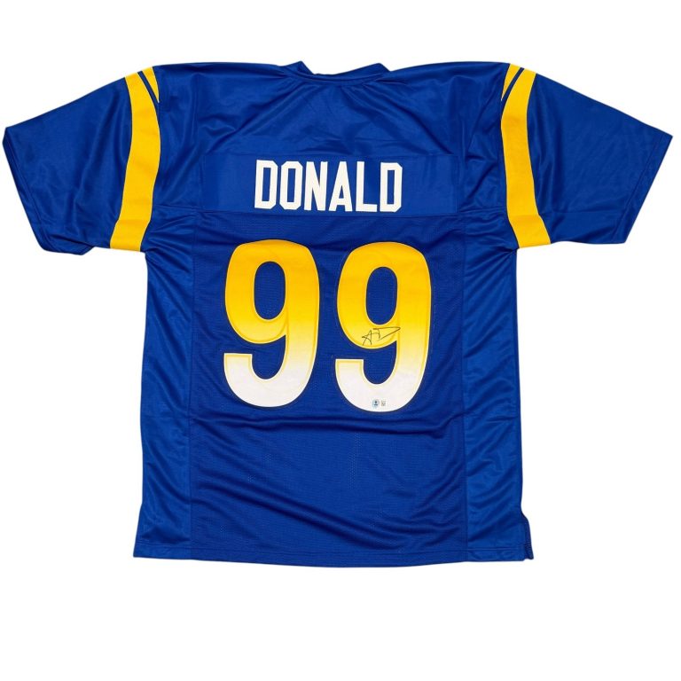 Aaron Donald Signed Los Angeles Rams Custom Jersey Beckett Witness BAS COA