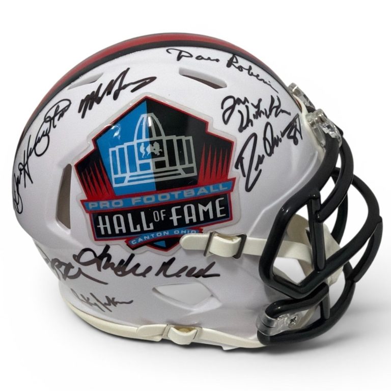 NFL Hall of Fame Multi Signed HOF Logo Mini Helmet w/ 15 Autos Beckett W BAS COA